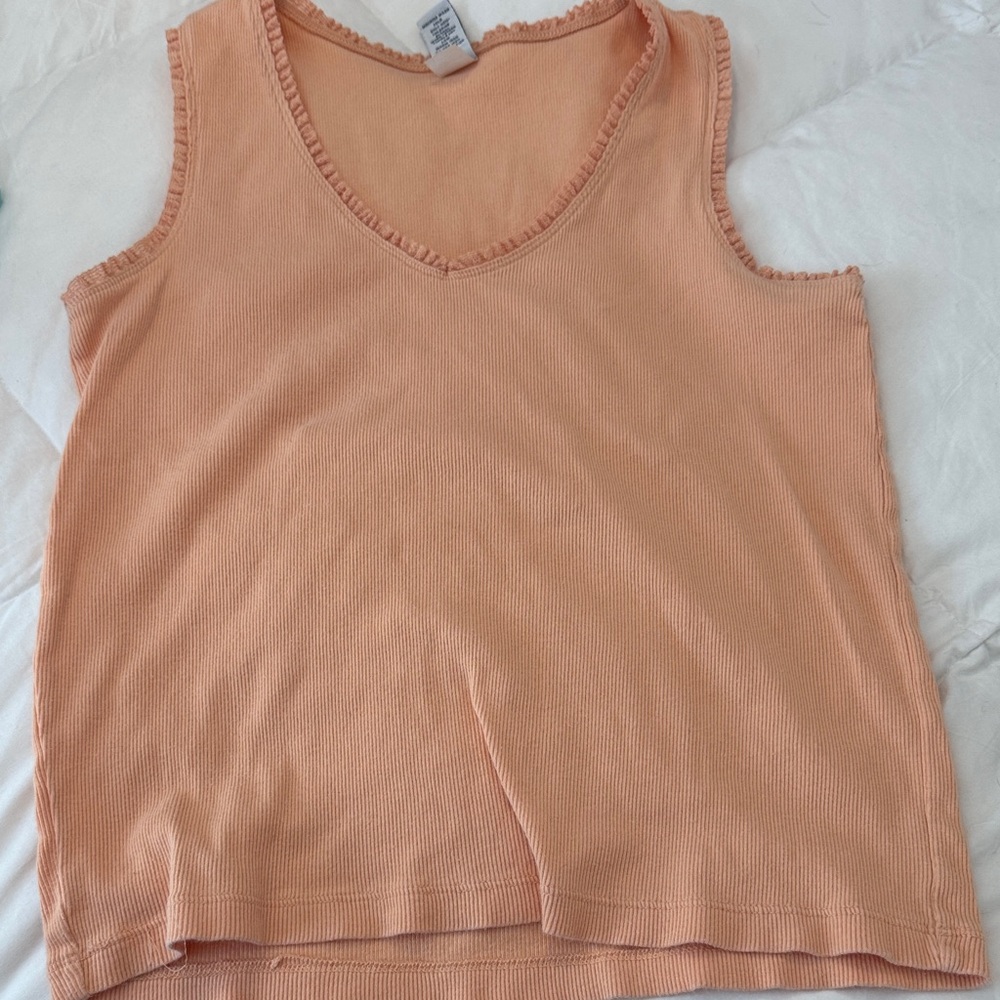 GAP Peach Sleeveless V-Neck Tank Top M